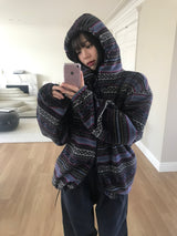 Euclid pattern hood zip up