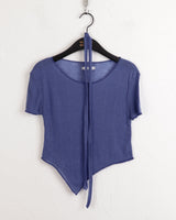 ティルダスカーフシースルー斜めクロップ半袖Tシャツセット / 【SET】Tilda Scarf See-Through Diagonal Crop Short Sleeve T-Shirt Set