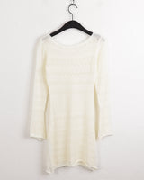 サディンクロシェパンチングロングニットワンピース / Sardine crochet punching long knit dress