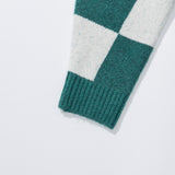 エンブロイダリーポイントチェッカーボードニット / EMBRODERY POINT CHECKERBOARD KNIT - GREEN