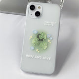 Hope and love three-leaf Clover mettewhite Phone Case 