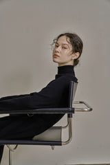 アンバランスニットドレス/UNBALANCED KNIT DRESS_BLACK