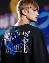 ドリームイズノーウェアオーバーサイズTシャツ/DREAM IS NOWHERE LS OVERSIZED T-SHIRT BLACK