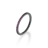 [S925]１㎜テニスリング/[S925] 1MM Ruby Tennis Rilng (black silver)