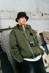 PIPING LINE PADDED JUMPER - KHAKI