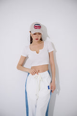 ミニVゴルジクロップTシャツ/TOP(9348) Mini V Golgi Crop Tee