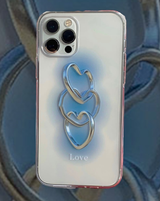 ラブブルーハートリングフォーンケース / Love Blue Heart Ring Phone Case