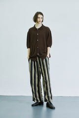 アイロ グランジ ストライプ ジャージ バンディング パンツ / airo grunge stripe jersey banding pants brown