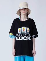 WISH YOU LUCK 1/2 T-SHIRT_BLACK (6582788227190)