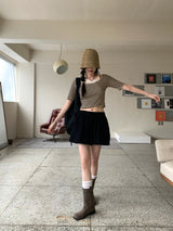 ホケットノースリーブオールインワンストライプ半袖Tシャツ / Hocket sleeveless all-in-one striped short-sleeved T-shirt