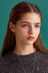 Knot ribbon drop surgical earring
