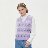 WAVE FLOWER JAQUARD KNIT VEST_PURPLE (6610818990198)