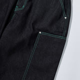 カラースティッチデニムパンツ / COLOR STITCH PANEL DENIM PANTS - BLACK