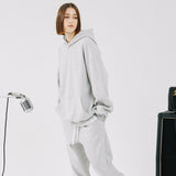オーバーフィットプリンティングパーカー/OVERFIT PRINTING HOODIE-MELANGE GREY