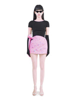 PINK COTTON TIE BELT MINI SKIRT (6624143081590)