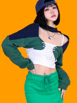 スニーカークロップスウェット＋スリーブレスセット / sneakert crop mtm + sleeveless set (2color)
