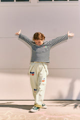 [KIDS] KIRSH X MISAKI KAWAI KIDS ARTWORK STRIPE T-SHIRT [BLACK]