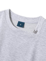 カーブネックロゴ半袖Tシャツ / Curved Neck Logo Short Sleeve T-shirt T75 White Merange