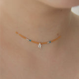 ヌードグラスビーズネックレス / Nude Glass Bead Necklace (10color)