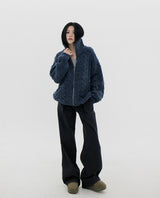 ケーブルハイネックジップアップカーディガン / Cable high neck zip-up cardigan (6color)