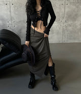 Corset V-neck T-shirt & Cardigan