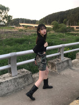 Military cargo mini skirt