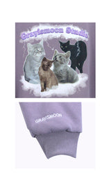 cat on the cloud sweatshirt - purple (6636670845046)