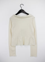 ラッフルカラーカーディガン/Ruffle collar cardigan (3color)