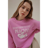 ホワイトピーチプリントスウェットシャツ / WHITE PEACH PRINT SWEATSHIRT_PINK