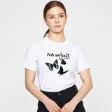フォーデイアウトロゴバタフライスリムショートスリーブTシャツ/FOR DAYOUT Logo Butterfly Slim Short Sleeve Tee