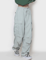 ワイドナイロンカーゴパンツ / wide nylon cargo pants
