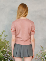 カラーラインツイストニット / Color Line Twisted Knit (Pink)