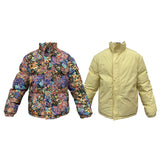ソーラーボールフラワーフレイムリバーシブルダウンジャケット/SOLARBALL FLOWER FLAME REVERSIBLE PUFFER LEMON