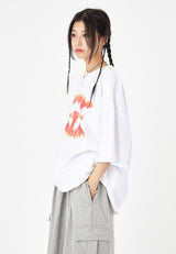 ヘルハンドプリントオーバーTシャツ