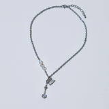 Butterfly Holographic Gemstone Heart Necklace