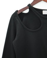 ショルダーカットアウトTシャツ / Shoulder cut-out T-shirt (3color)