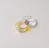デイジーフラワーアクリリックリング (2 Colors)