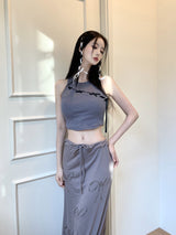リボンマキシロングスカート/878. Ribbon maxy long sk (2color)