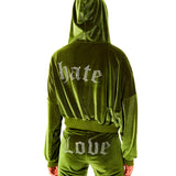 0 3 HATE Velvet Hoodie - KHAKI (6626824814710)