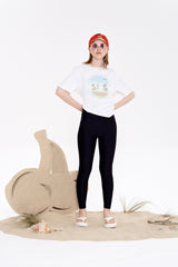 スモールチェリーウォーターレギンス / SMALL CHERRY WATER LEGGINGS [BLACK]