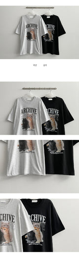 イブズキャットショートスリーブTシャツ / Eve's cat short-sleeved T-shirt