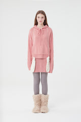 スモールチェリーショットニットフーディー／SMALL CHERRY SHORT KNIT HOODIE [PINK]
