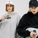 オーバーフィットレタリングパーカー/OVERFIT LETTERING HOODIE-MELANGE GREY