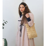 Wave smocking bag Ⅱ (light yellow) (6657234206838)