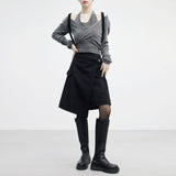 Crohn's woolen midi skirt
