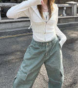 ツイストスリムクロップド2ウェイフードジップアップ / Twisted Slim Cropped Two-Way Hooded Zip-up