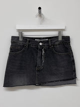 フォールドデニムスカート/FOLD DENIM-BLACK