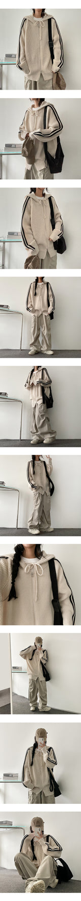 Bicol String Pleated Cargo Wide Pants