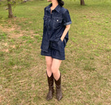 Overfit Denim Short Sleeve Shirt Setup