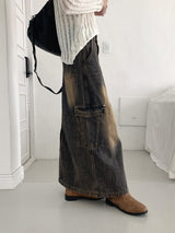 Parform Remedy Washing Long Denim Skirt
